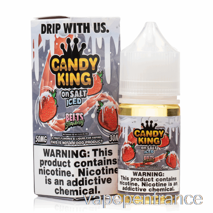 Ceintures Glacées Fraise - Candy King On Salt - 30ml 35mg Stylo Vape